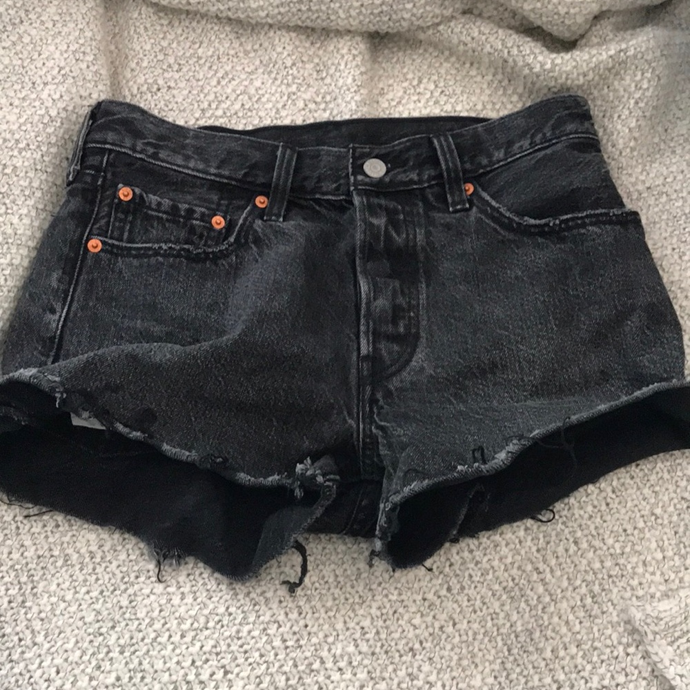 levis 501 black shorts
